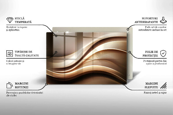 Tabla de cortar de vidrio Líneas suaves de abstracción