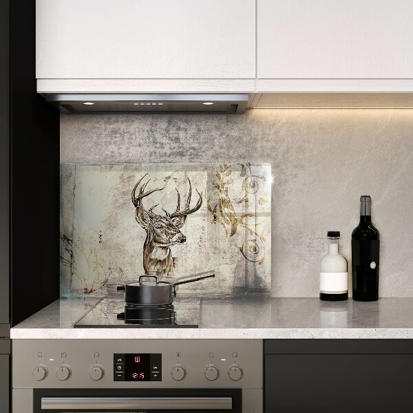 Tabla de cortar de vidrio Ilustración de animales ciervos