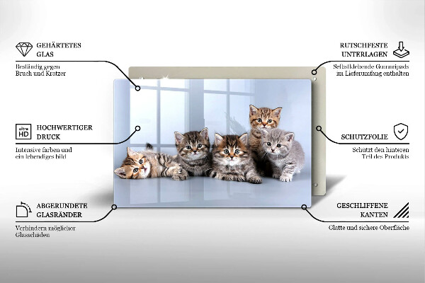 Tabla de cortar de vidrio Dulces gatitos