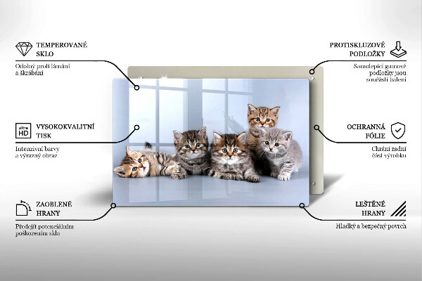 Tabla de cortar de vidrio Dulces gatitos