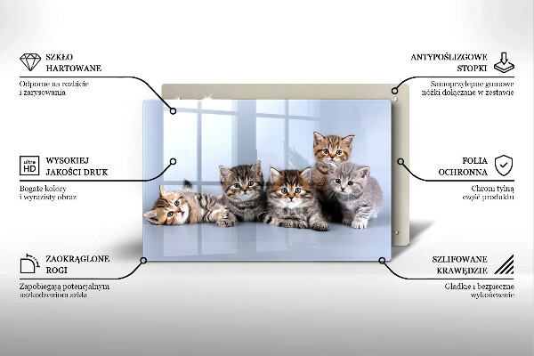 Tabla de cortar de vidrio Dulces gatitos