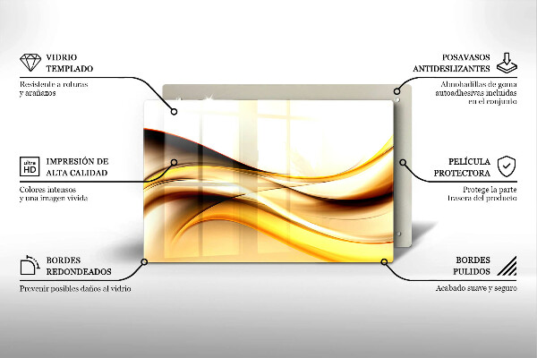 Tabla de cortar de vidrio Líneas de humo abstractas