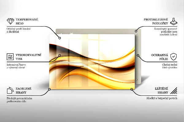 Tabla de cortar de vidrio Líneas de humo abstractas