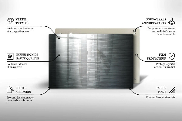 Tabla de cortar de vidrio Textura metálica