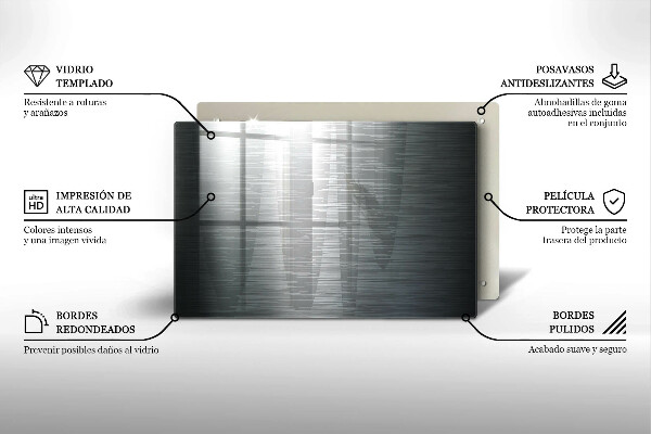 Tabla de cortar de vidrio Textura metálica