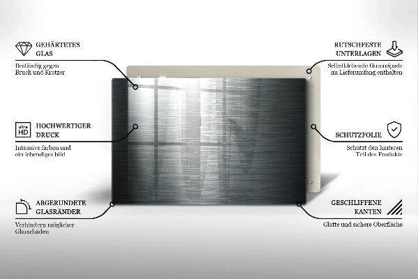 Tabla de cortar de vidrio Textura metálica