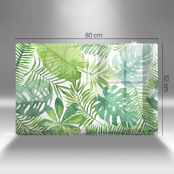 Tabla de cortar de vidrio Hojas boho acuarela