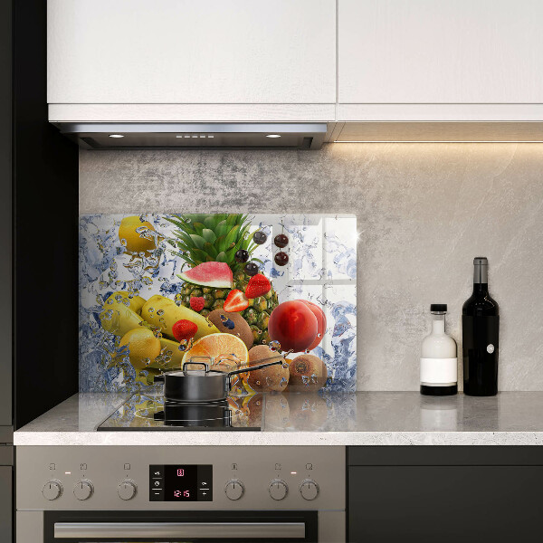 Tabla de cortar de vidrio Fruta jugosa y agua