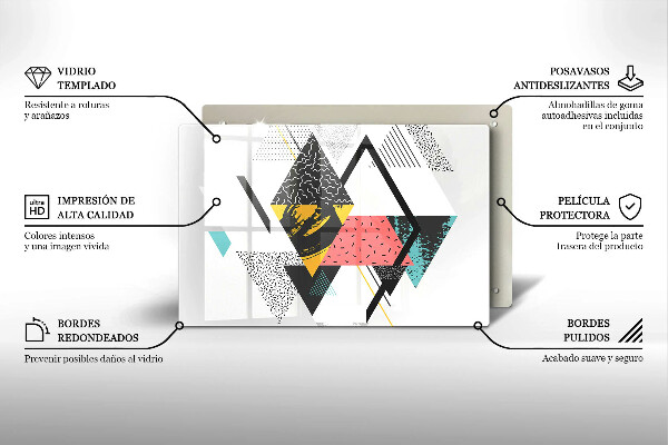 Tabla de cortar de vidrio Triángulos abstractos