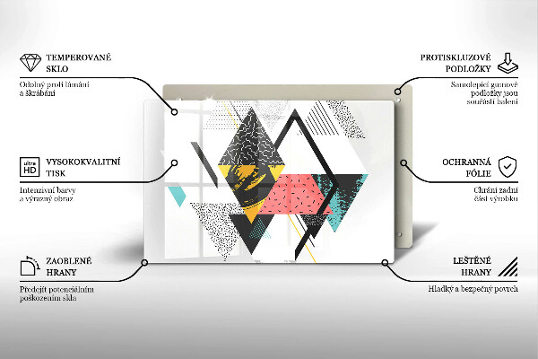 Tabla de cortar de vidrio Triángulos abstractos