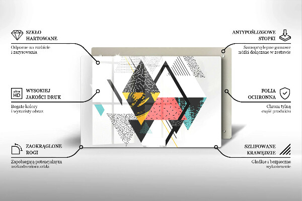 Tabla de cortar de vidrio Triángulos abstractos