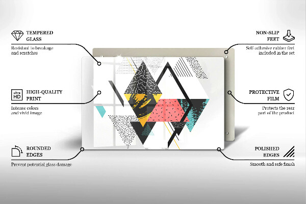 Tabla de cortar de vidrio Triángulos abstractos