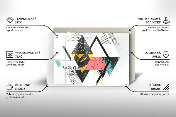 Tabla de cortar de vidrio Triángulos abstractos