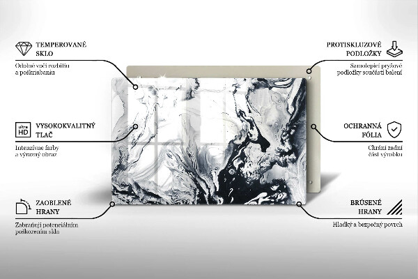 Tabla de cortar de vidrio Abstracción de tinta