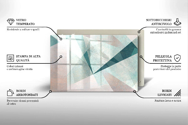 Tabla de cortar de vidrio Abstracción aguda
