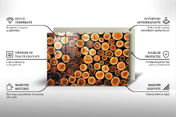 Tabla de cortar de vidrio Tocones de árboles de madera