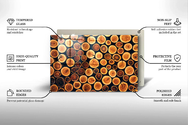 Tabla de cortar de vidrio Tocones de árboles de madera