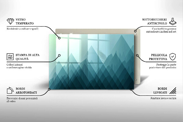 Tabla de cortar de vidrio Montañas abstractas