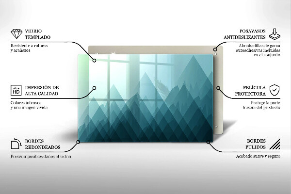 Tabla de cortar de vidrio Montañas abstractas