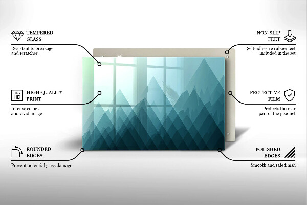 Tabla de cortar de vidrio Montañas abstractas