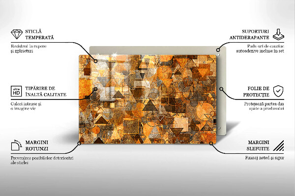 Tabla de cortar de vidrio Patrones sin fisuras de figuras geométricas