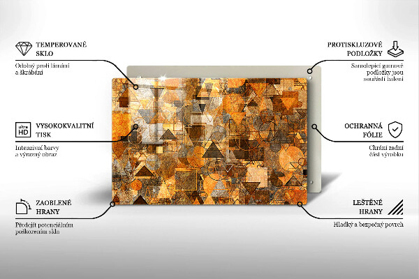 Tabla de cortar de vidrio Patrones sin fisuras de figuras geométricas