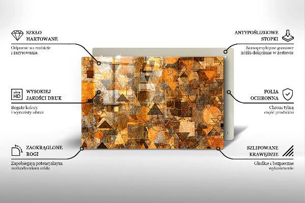 Tabla de cortar de vidrio Patrones sin fisuras de figuras geométricas