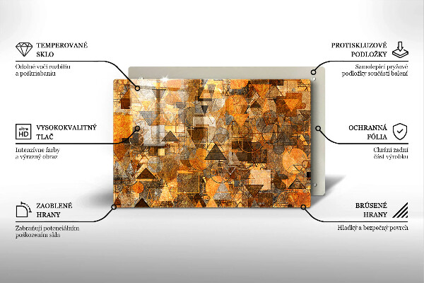 Tabla de cortar de vidrio Patrones sin fisuras de figuras geométricas