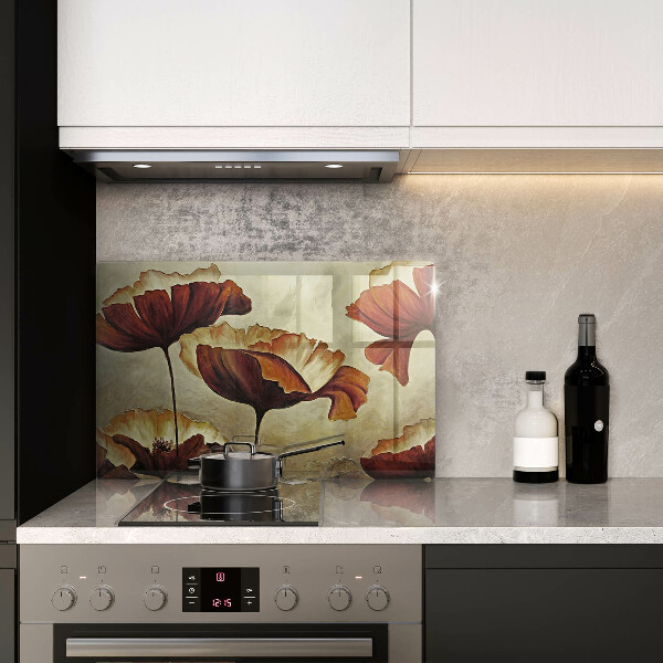 Tabla de cortar de vidrio Flores boho pintadas