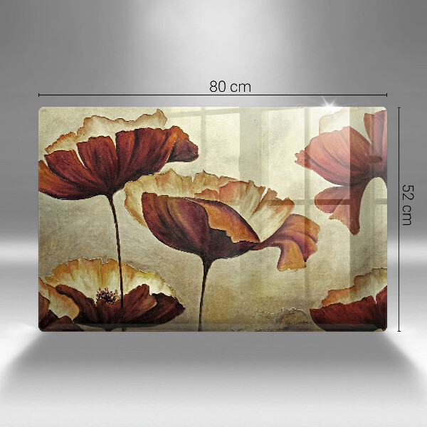 Tabla de cortar de vidrio Flores boho pintadas