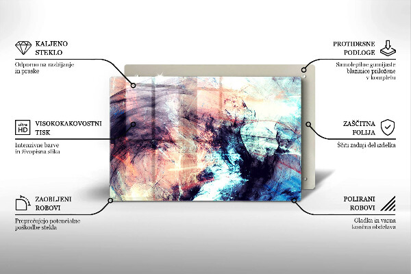 Tabla de cortar de vidrio Abstracción pintada