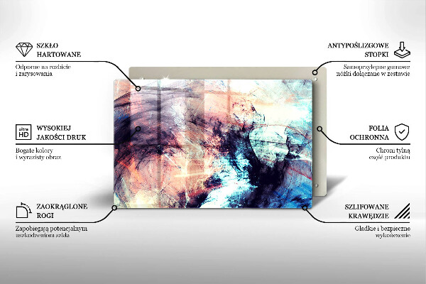 Tabla de cortar de vidrio Abstracción pintada