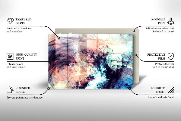 Tabla de cortar de vidrio Abstracción pintada