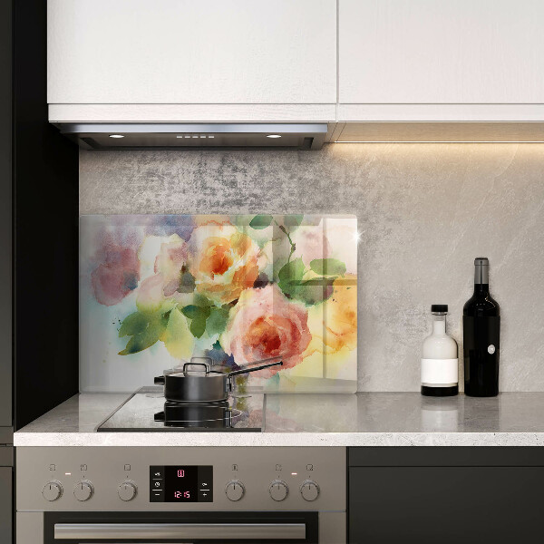 Tabla de cortar de vidrio Flores pintadas