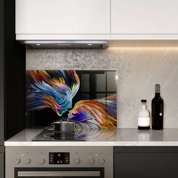 Tabla de cortar de vidrio Abstracción de beso