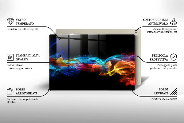 Tabla de cortar de vidrio Humo colorido