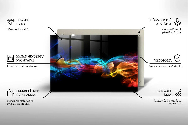 Tabla de cortar de vidrio Humo colorido