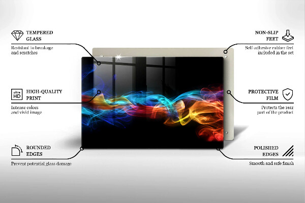 Tabla de cortar de vidrio Humo colorido