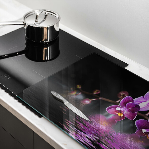 Tabla de cortar de vidrio Agua zen de orquídeas