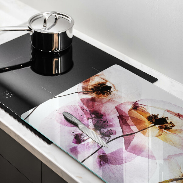 Tabla de cortar de vidrio Flores delicadas