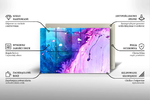 Tabla de cortar de vidrio Tintas de abstracción