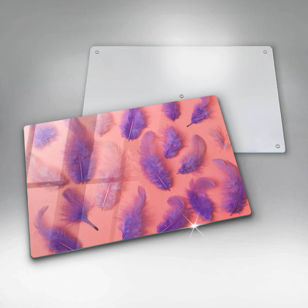 Tabla de cortar de vidrio Plumas esponjosas