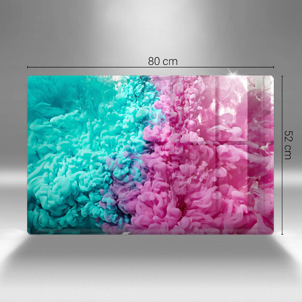 Tabla de cortar de vidrio Humo rosa turquesa