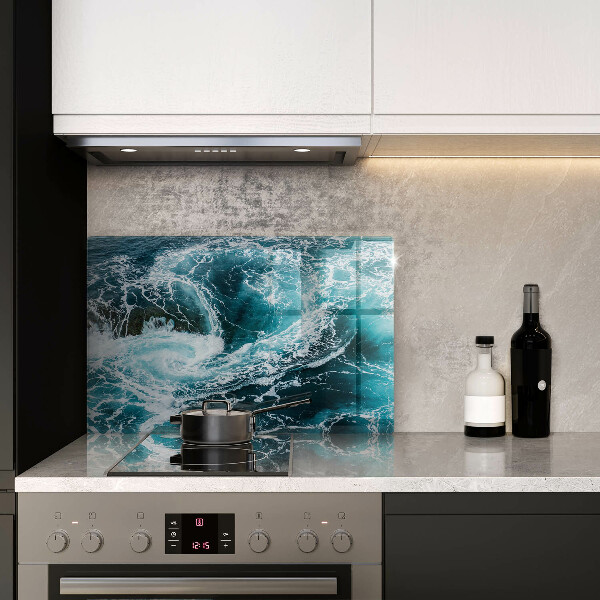 Tabla de cortar de vidrio Olas de agua espumosas