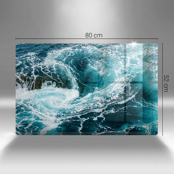 Tabla de cortar de vidrio Olas de agua espumosas