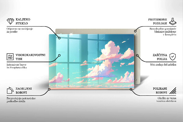 Tabla de cortar de vidrio El cielo de cuento de hadas