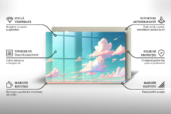 Tabla de cortar de vidrio El cielo de cuento de hadas