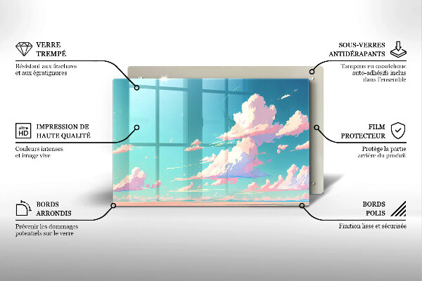 Tabla de cortar de vidrio El cielo de cuento de hadas