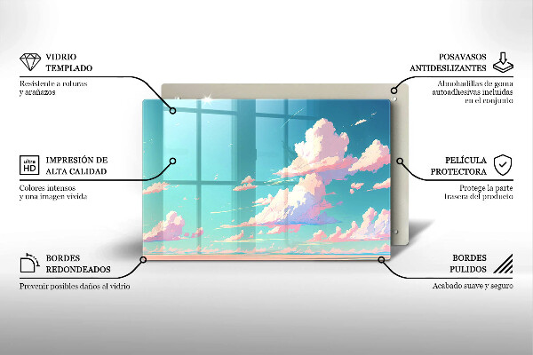 Tabla de cortar de vidrio El cielo de cuento de hadas