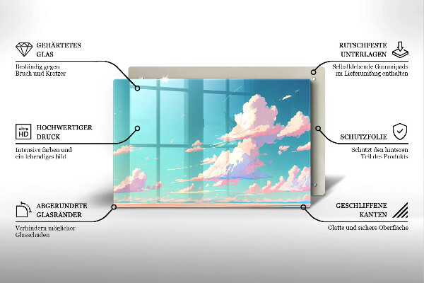 Tabla de cortar de vidrio El cielo de cuento de hadas
